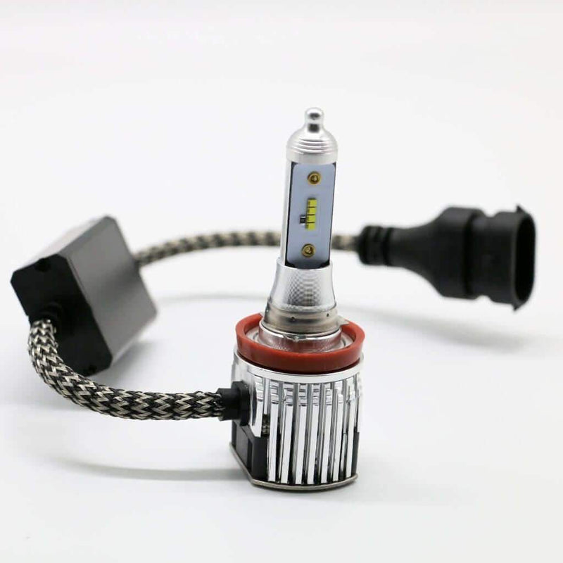 Low Beam - H9 LED Headlight Kit - 6000K 8000LM With Philips  ZES Chips - LightingWay
