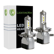 H4 Hi/Low Dual Beam LED Headlight Kit - 6000K 8000LM with Philips ZES Chips - LightingWay